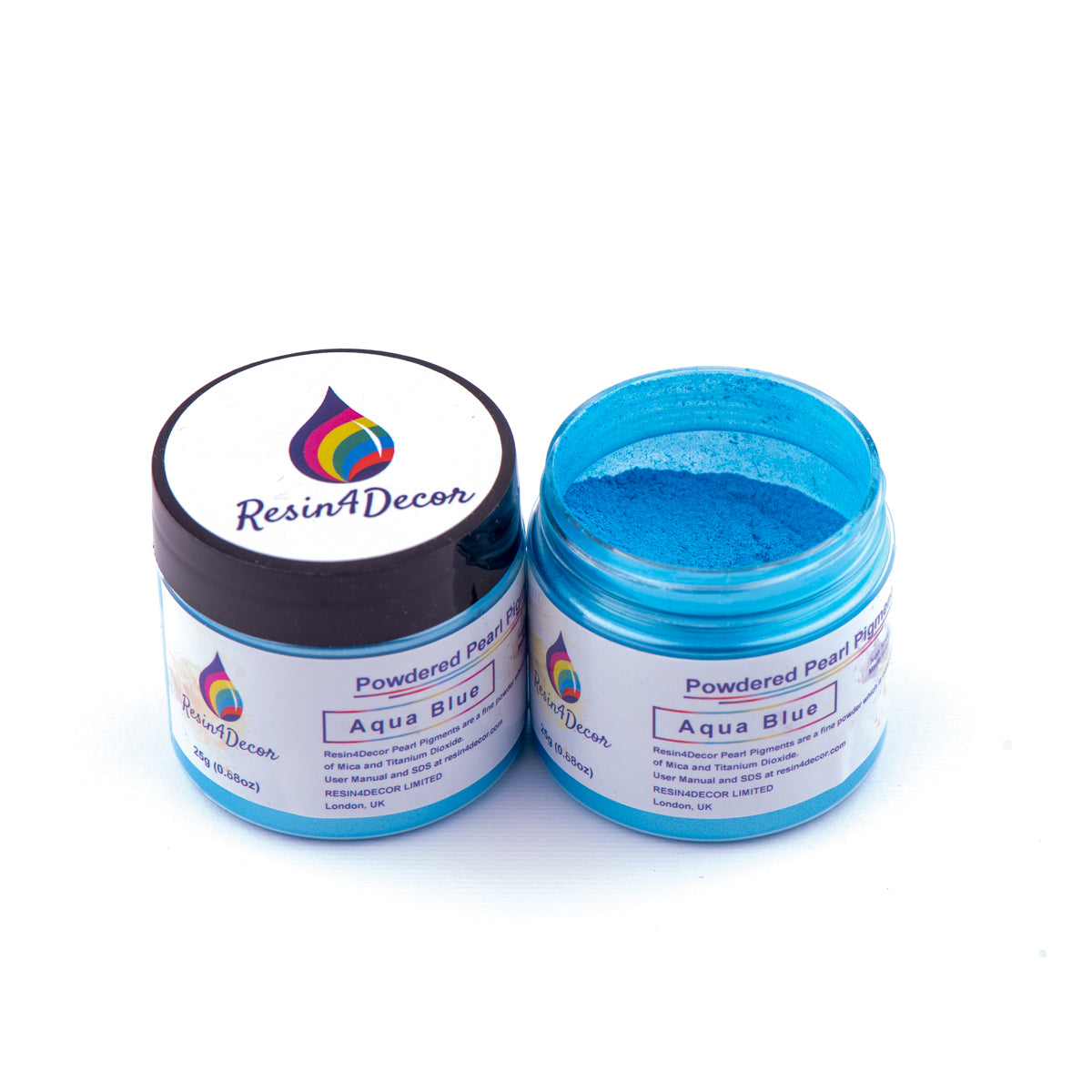 Resin4Decor Aqua Blue mica pigment, 1 oz