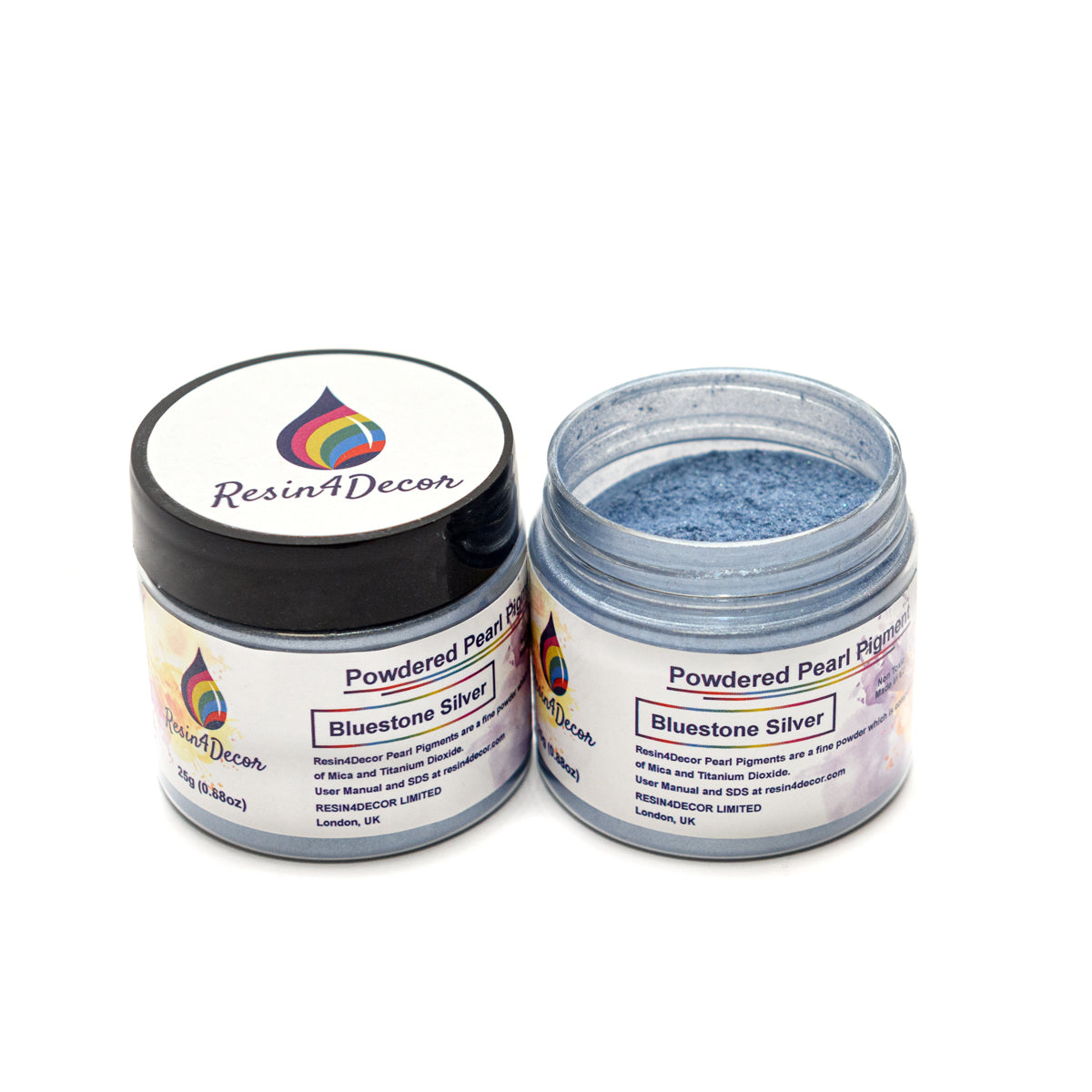 Resin4Decor Bluestone Silver mica pigment, 1 oz